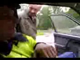 grandfather demands grandmother from a traffic cop